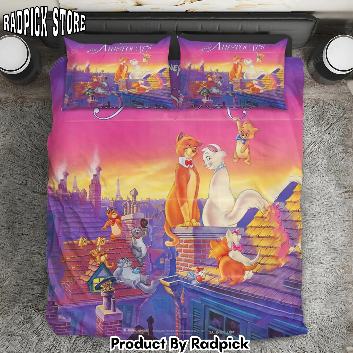 Radpick the aristocats poster 2 3pcs 3pcs bedding set duvet cover and pillow cases gift for fan rp3271425